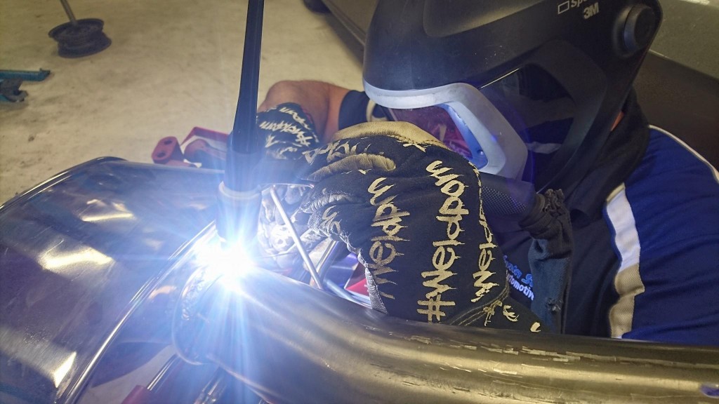 Up close and personal exhaust building...